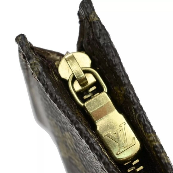 LOUIS VUITTON Logo BUCKET PM Pouch Bag Monogram Leather Brown France 60EE073 - Picture 8 of 13